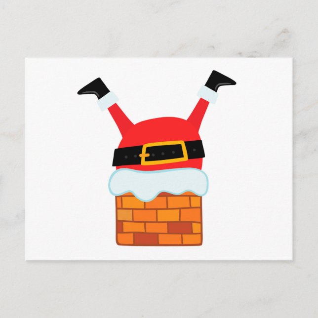 Cartes Pour Fêtes Annuelles Vers le bas Père Noël (Devant)