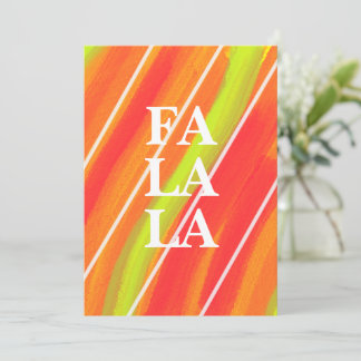 Cartes Pour Fêtes Annuelles Vert et orange vibrant festif Fa La La