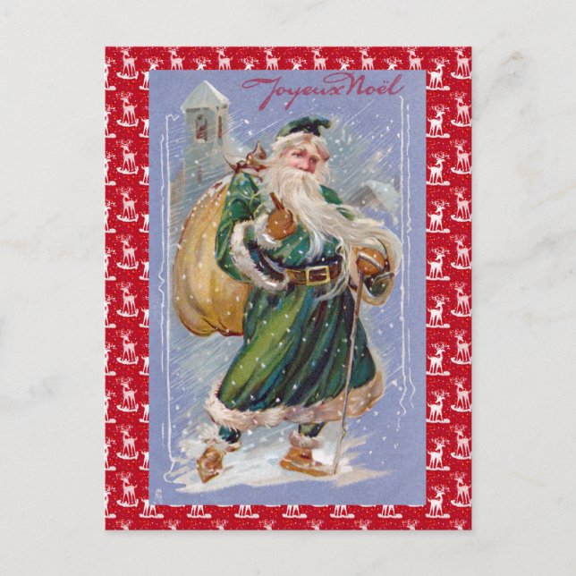 Cartes Pour Fêtes Annuelles Vert le père noël de Joyeux Noël de Joyeux Noel (Devant)