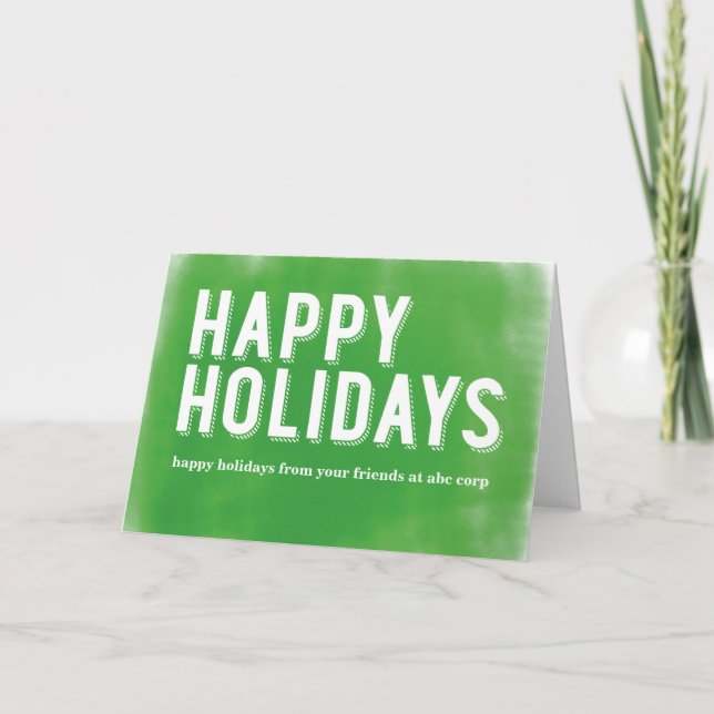 Cartes Pour Fêtes Annuelles Vert peint de vacances (Devant)