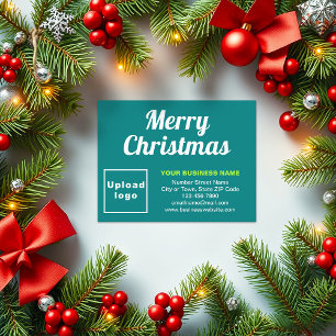Cartes Pour Fêtes Annuelles Vert turquoise   Noël   Business   Petit plat