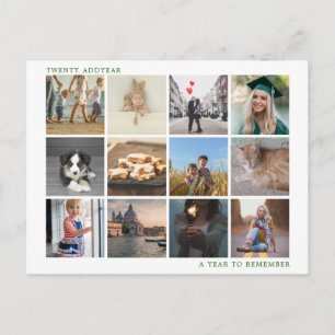 Cartes Pour Fêtes Annuelles Vert Une année pour se souvenir de la photo de fam