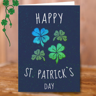 Cartes Pour Fêtes Annuelles Verte Lucky Shamrock Clover Saint Patrick`s day