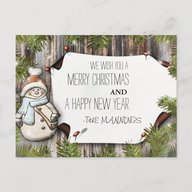Cartes Pour Fêtes Annuelles Very Merry Christmas and Happy New Year (Devant)