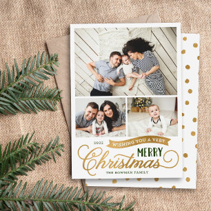 Cartes Pour Fêtes Annuelles Very Merry Christmas Script 3 photo