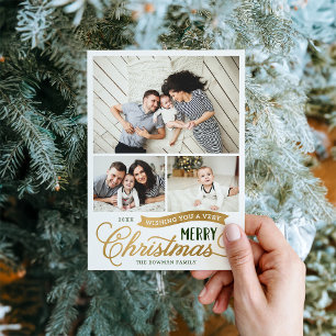 Cartes Pour Fêtes Annuelles Very Merry Christmas Script 3 photo