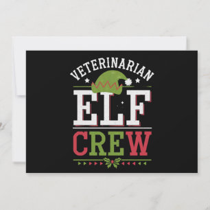 Cartes Pour Fêtes Annuelles Vétérinaire Elf de Noël Technicien vétérinaire