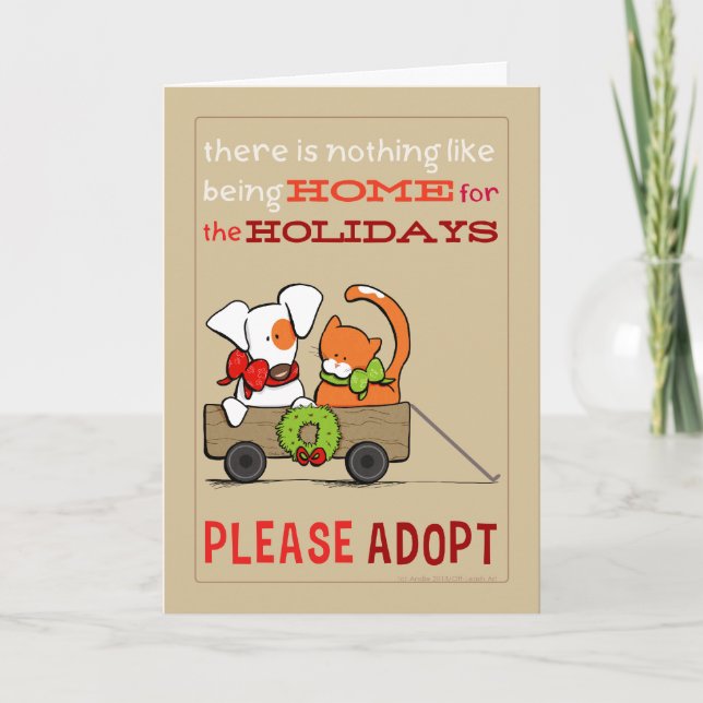 Cartes Pour Fêtes Annuelles Veuillez adopter Patch n Rusty Home pour Noël (Devant)