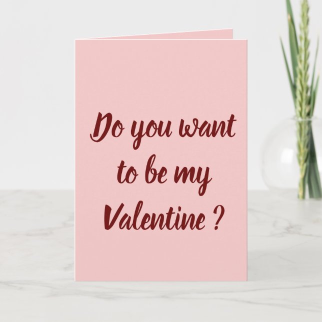 Cartes Pour Fêtes Annuelles Veux-tu être ma Saint-Valentin ? (Devant)