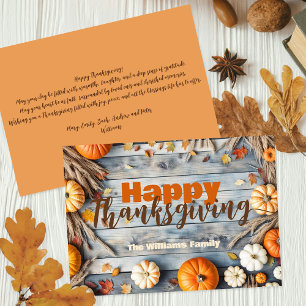 Cartes Pour Fêtes Annuelles Vibes d'automne rustiques Thanksgiving