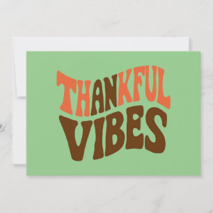 Cartes Pour Fêtes Annuelles Vibes de gratitude Thanksgiving Vintage reconnaiss