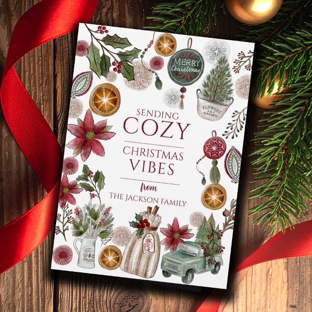 Cartes Pour Fêtes Annuelles Vibes de Noël rustiques (Créateur téléchargé)