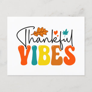 Cartes Pour Fêtes Annuelles Vibes de remerciement Automne Thanksgiving