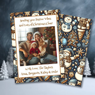 Cartes Pour Fêtes Annuelles Vibes festives et Noël Cheer Family Photo