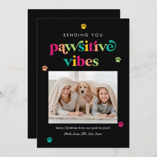 Cartes Pour Fêtes Annuelles Vibes Pawsitive Editable Color Pet Holiday Card
