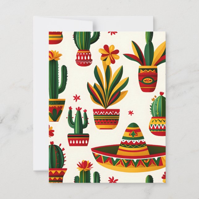 Cartes Pour Fêtes Annuelles Vibrant Folksy Latin (Devant)