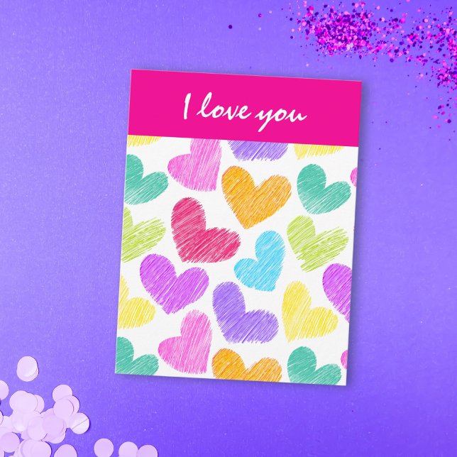 Cartes Pour Fêtes Annuelles Vibrant hearts Valentine's Day Postcard (Créateur téléchargé)