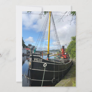Cartes Pour Fêtes Annuelles Vic32 Puffer Boat dans le bassin du canal de Crina