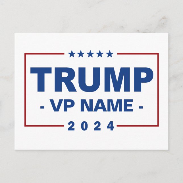 Cartes Pour Fêtes Annuelles Vice-président Trump 2024 sur mesure (Devant)