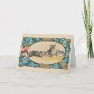 Cartes Pour Fêtes Annuelles Victorian Cat Valentine's Day Greeting Card
