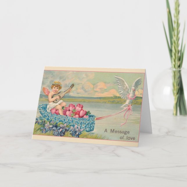 Cartes Pour Fêtes Annuelles Victorian Cherub Valentine's Day Greeting Card (Devant)