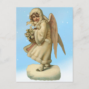 Cartes Pour Fêtes Annuelles Victorian Christmas Angel Girl