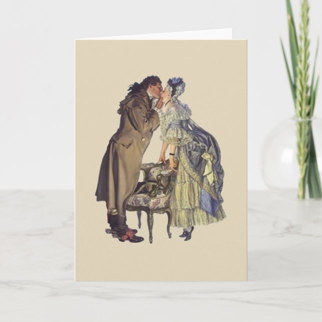 Cartes Pour Fêtes Annuelles Victorien Kiss Romantique Valentine (Devant)