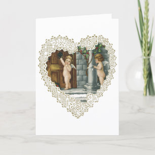 Cartes Pour Fêtes Annuelles Victorienne Saint-Valentin, Anges Vintages avec le