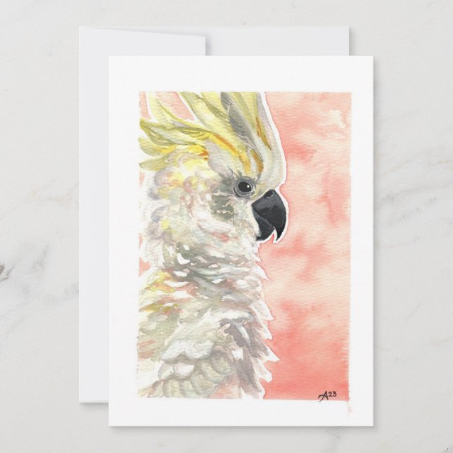 Cartes Pour Fêtes Annuelles Vide - Aquarelle de Cockatoo (Devant)