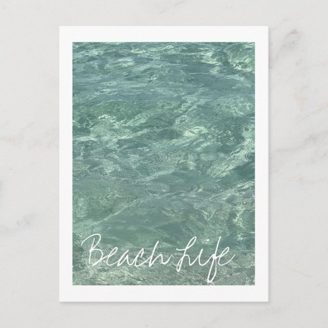 Cartes Pour Fêtes Annuelles Vie de plage Citations Vagues Océan Eau Turquoise  (Devant)