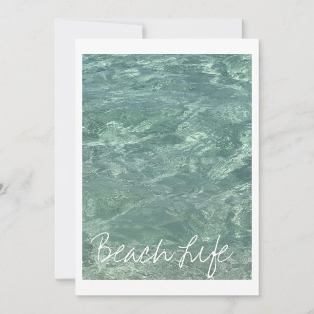 Cartes Pour Fêtes Annuelles Vie de plage Citations Vagues Océan Eau Turquoise  (Devant)