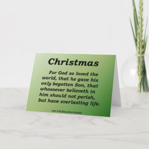 Cartes Pour Fêtes Annuelles Vie éternelle Noël Jean 3-16