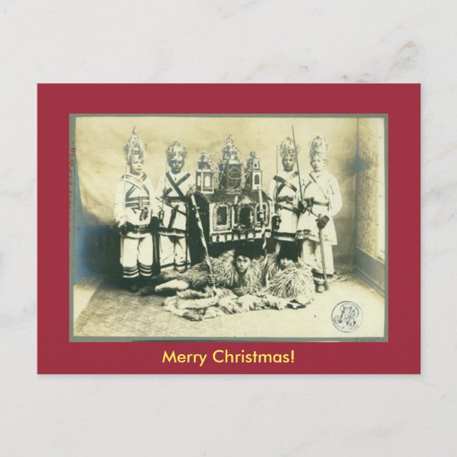 Cartes Pour Fêtes Annuelles Vieille tradition roumaine de Noël (Devant)