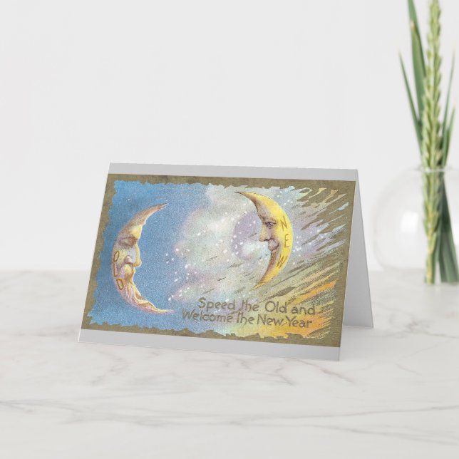 Cartes Pour Fêtes Annuelles Vielle Lune et Nouvelle Lune (Devant)
