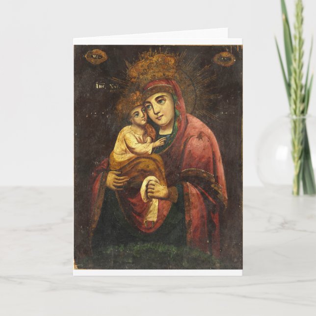Cartes Pour Fêtes Annuelles Vierge de Pochayiv Icône ukrainienne (Devant)