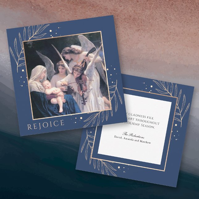 Cartes Pour Fêtes Annuelles Vierge et enfant avec anges sacrés (Celebrate the birth of Christ with this lovely "Song of the Angels" card.)
