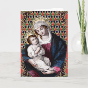 Cartes Pour Fêtes Annuelles Vierge et enfant (DPT 001)