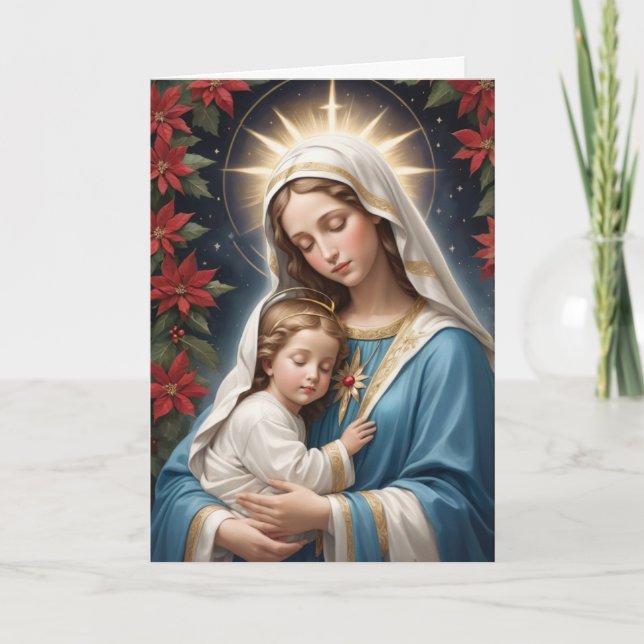 Cartes Pour Fêtes Annuelles Vierge Marie Catholique traditionnelle (Devant)