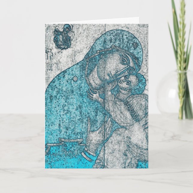 Cartes Pour Fêtes Annuelles Vierge Marie Enfant Jésus Christ Souhait de Noël (Devant)