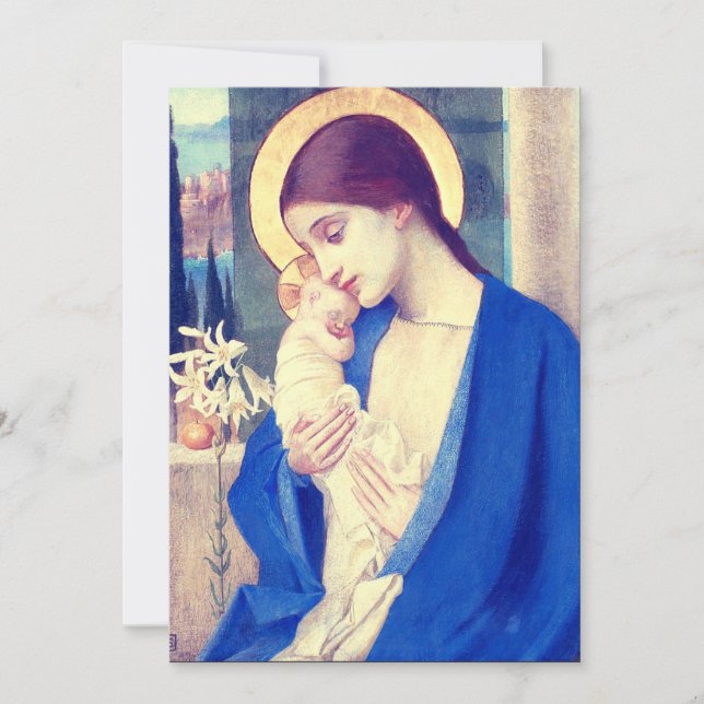 Cartes Pour Fêtes Annuelles Vierge Marie et enfant par Marianne Stokes (Devant)