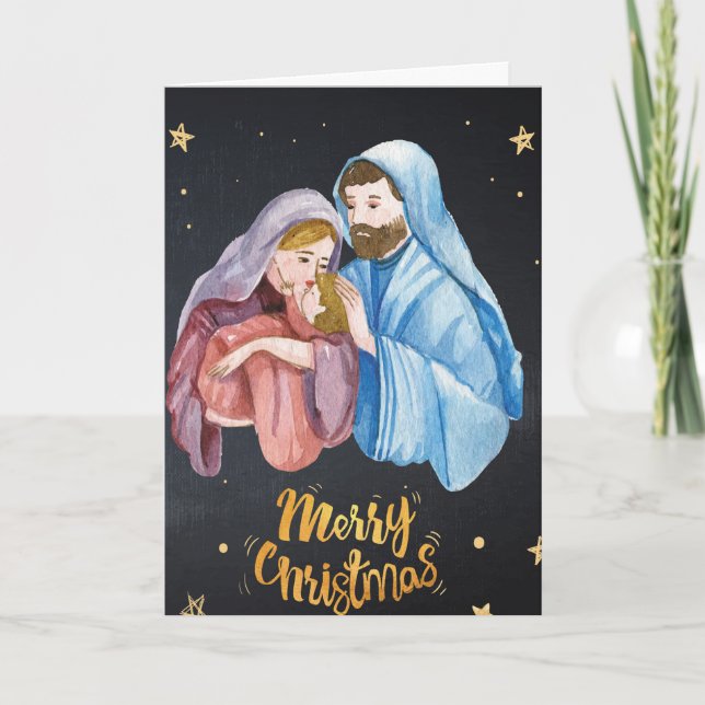Cartes Pour Fêtes Annuelles Vierge Marie Noël de la Nativité Jésus (Devant)