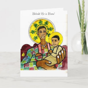 Cartes Pour Fêtes Annuelles Vierge noire et enfant