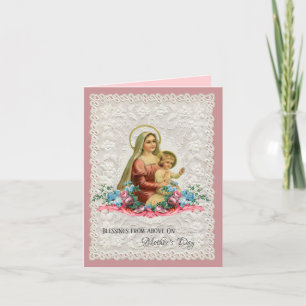 Cartes Pour Fêtes Annuelles Vierge religieuse Marie Jésus Fête des mères