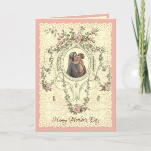 Cartes Pour Fêtes Annuelles Vierge religieuse Marie Jésus Fête des mères catho