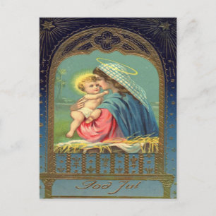 Cartes Pour Fêtes Annuelles Vierge vintage et Noël de l'enfant