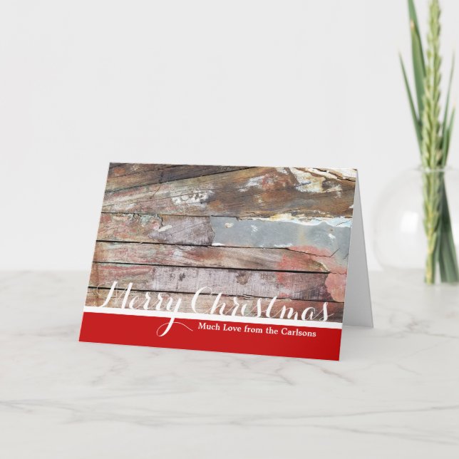 Cartes Pour Fêtes Annuelles Vieux bois rustique bateau en bois plank (Devant)