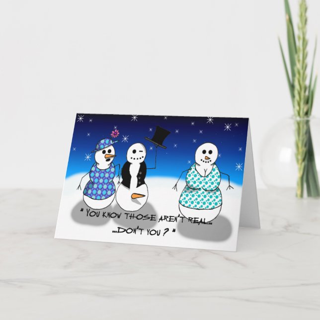 Cartes Pour Fêtes Annuelles Vieux bonhomme de neige sale (Devant)