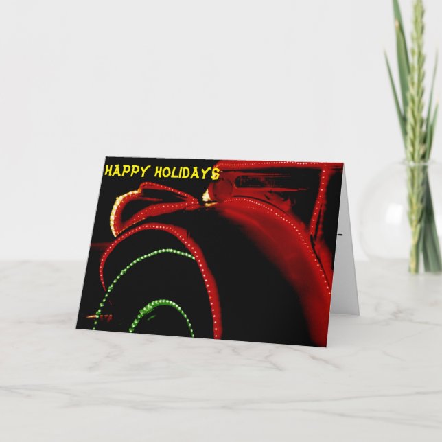 Cartes Pour Fêtes Annuelles Vieux camion (Devant)