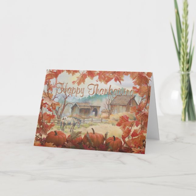 Cartes Pour Fêtes Annuelles VIEUX GRANGE et APPALOOSA par SHARON SHARPE (Devant)