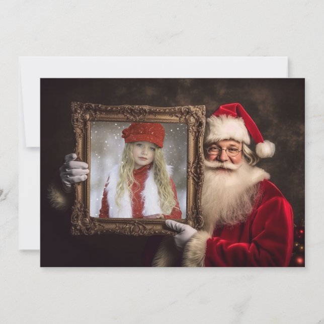 Cartes Pour Fêtes Annuelles Vieux-Monde Père Noël | Ajouter votre photo | Noël (Devant)